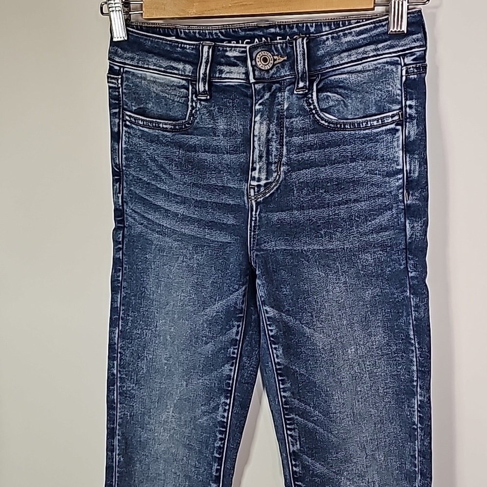 American Eagle cozy next level stretch size 0 high rise jeggings - Picture 2 of 8